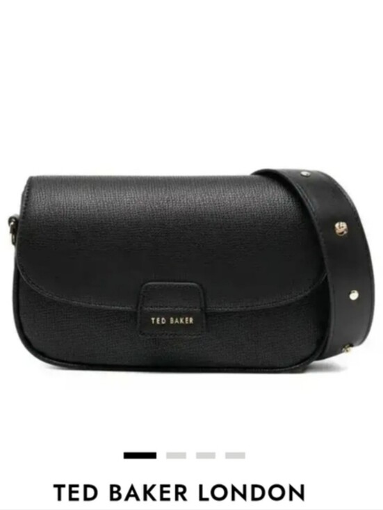 Ted Baker Handbags - Ted Baker Embossed Logo Rory Crossbody/ Detachable Rosette Strap, Black